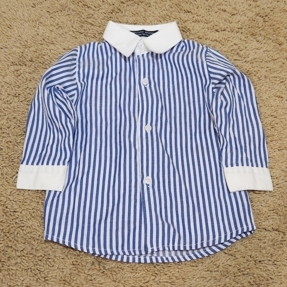 Andrew Fezza Button Down Shirt 12M Stripe Tuxedo Boss‎ Baby - Picture 1 of 6